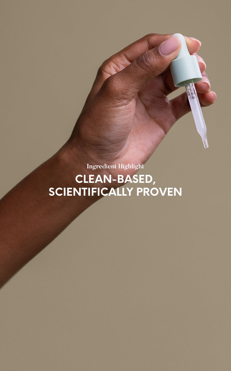  A dropper filled with Divi's Scalp Serum - a breakdown of Divi's clean-based, scientifically proven ingredients