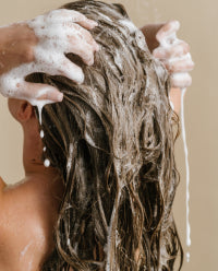 washing hair with divi shampoo